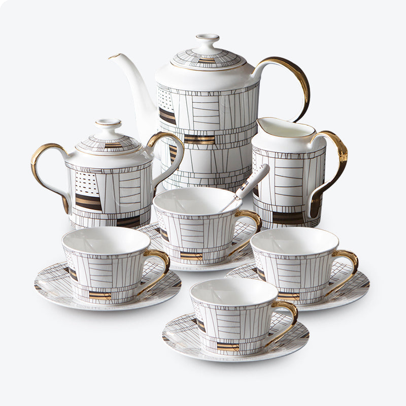 Architecture Bone China Gold Trim Tea Set