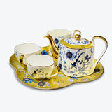 Flower and Bird Bone China Tea Gold Trim Tea Set