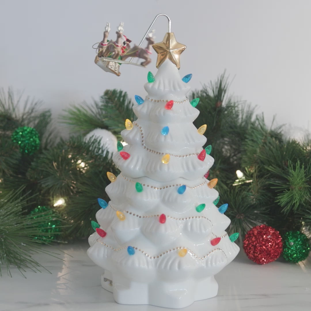 Cherished Traditions Tree with Flying Santa Figurine – Xporcelain